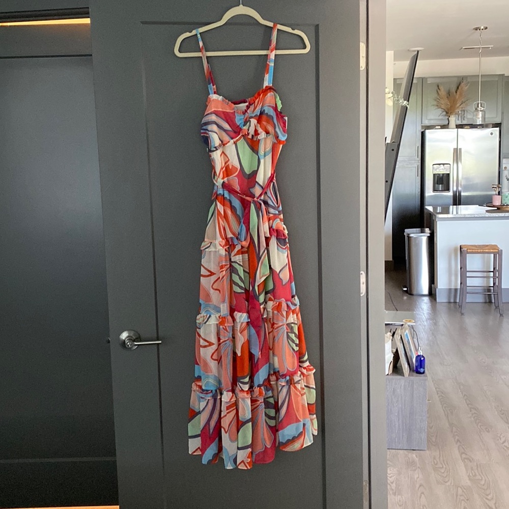 Colorful print maxi dress